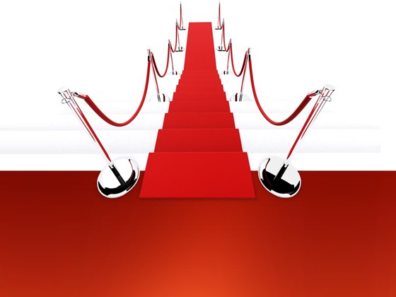 PowerPoint Templates: Red Carpet Path PowerPoint Template 