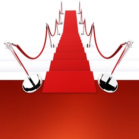 PowerPoint Templates: Red Carpet Path PowerPoint Template 